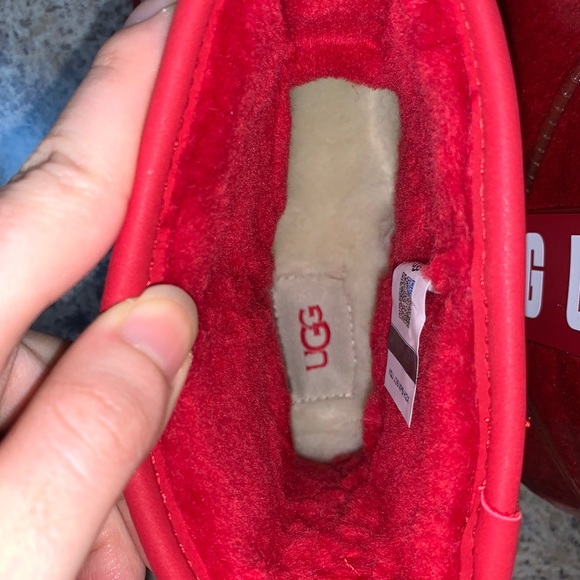 Ugg Red Mini Clear and Sherpa Filled Boots - Picture 9 of 17